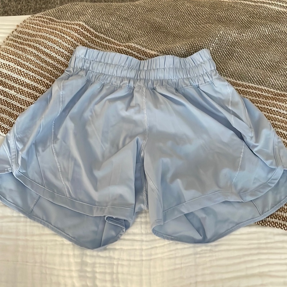 Blue linen lululemon track that short